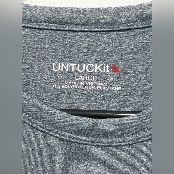 UNTUCKit Men's Blue Performance Tee Shirt Size Large - Picture 4 of 5